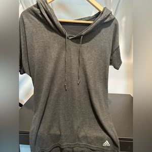Adidas top, hooded with meshed back